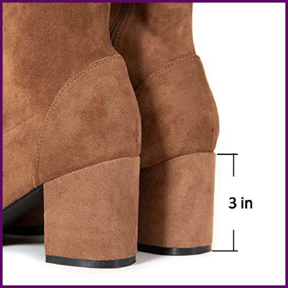 Women's Over Knee Boots Faux Suede Block Heel Lace Up Winter OTK - Picture 5 of 8